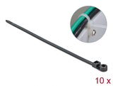 Delock Kabelbinder mit Befestigungsöse L 400 x B 7,6 mm schwarz 10 Stück