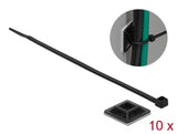 Delock Befestigungssockel 25 x 25 mm mit Kabelbinder L 300 x B 4,8 mm schwarz