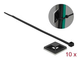 Delock Befestigungssockel 30 x 30 mm mit Kabelbinder L 200 x B 4,8 mm schwarz