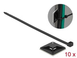 Delock Befestigungssockel 40 x 40 mm mit Kabelbinder L 250 x B 7,2 mm schwarz