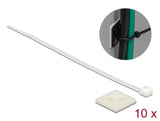 Delock Befestigungssockel 25 x 25 mm mit Kabelbinder L 150 x B 3,6 mm weiß