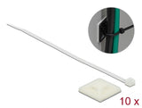 Delock Befestigungssockel 30 x 30 mm mit Kabelbinder L 200 x B 4,8 mm weiß