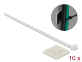 Delock Befestigungssockel 40 x 40 mm mit Kabelbinder L 250 x B 7,2 mm weiß