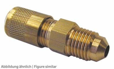 Verbindungsnippel VNV 2x7/16" UNF mit Schraderventileinsatz und Kappe