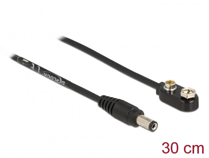 Delock DC Stromkabel 5,5 x 2,1 mm Stecker zu Anschluss für Blockbatterie 9 V