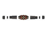 Delock Kabelverbinder T-Form für Außenbereich 4 Pin, IP68 wasserdicht, schraubbar, Kabeldurchmesser 4,5 - 7,5 mm schwarz