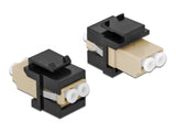 Delock Keystone Modul LC Duplex Buchse zu LC Duplex Buchse beige / schwarz