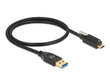 Delock USB 10 Gbps Kabel Typ-A Stecker zu USB Type-C™ Stecker mit Schraube oben 0,5 m