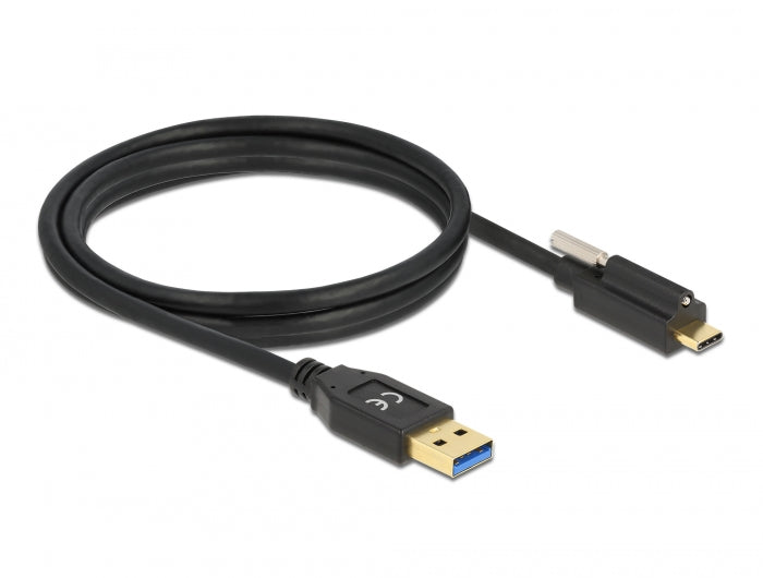Delock USB 10 Gbps Kabel Typ-A Stecker zu USB Type-C™ Stecker mit Schraube oben 1,5 m