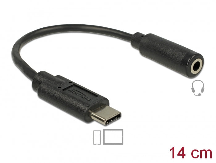 Delock Audio Adapter USB Type-C™ Stecker > Klinkenbuchse 14 cm