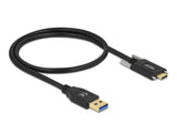 Delock USB 10 Gbps Kabel Typ-A Stecker zu USB Type-C™ Stecker mit Schrauben seitlich 0,5 m