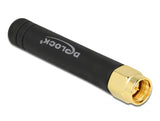 Delock LPWAN 868 MHz Antenne SMA Stecker 1,6 dBi omnidirektional starr schwarz