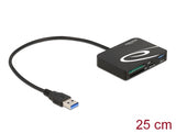 Delock Card Reader für XQD / SD / Micro SD Speicherkarten + USB Typ-A Port