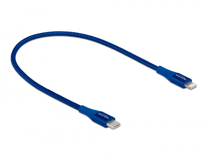 Delock Daten- und Ladekabel USB Type-C™ zu Lightning™ für iPhone™, iPad™ und iPod™ blau 0,5 m MFi