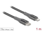 Delock Daten- und Ladekabel USB Type-C™ zu Lightning™ für iPhone™, iPad™ und iPod™ grau 1 m MFi