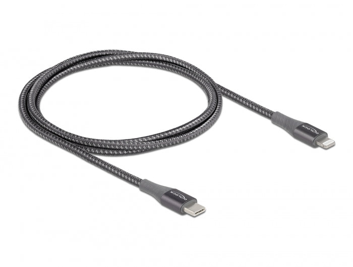 Delock Daten- und Ladekabel USB Type-C™ zu Lightning™ für iPhone™, iPad™ und iPod™ grau 1 m MFi