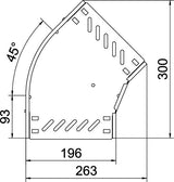 BETTERMANN Bogen_starr 45° ST horiz RB 45 320 FS 35x200mm int.Verb