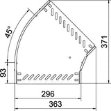 BETTERMANN Bogen_starr 45° ST horiz RB 45 330 FT 35x300mm int.Verb