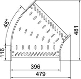 BETTERMANN Bogen_starr 45° ST horiz RB 45 640 FT 60x400mm int.Verb