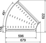 BETTERMANN Bogen_starr 45° ST horiz RB 45 660 FT 60x600mm int.Verb