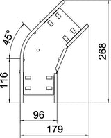 BETTERMANN Bogen_starr 45° ST horiz RB 45 810 FT 85x100mm int.Verb