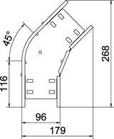 BETTERMANN Bogen_starr 45° ST horiz RB 45 110 FT 110x100mm int.Verb