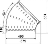 BETTERMANN Bogen_starr 45° ST horiz RB 45 150 FT 110x500mm int.Verb