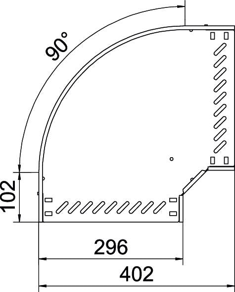 BETTERMANN Bogen_starr 90° ST horiz RB 90 330 FS 35x300mm int.Verb