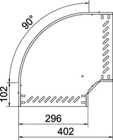 BETTERMANN Bogen_starr 90° ST horiz RB 90 330 FS 35x300mm int.Verb