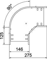 BETTERMANN Bogen_starr 90° ST horiz RB 90 615 A2 60x150mm int.Verb