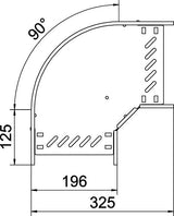 BETTERMANN Bogen_starr 90° ST horiz RB 90 620 A4 60x200mm int.Verb