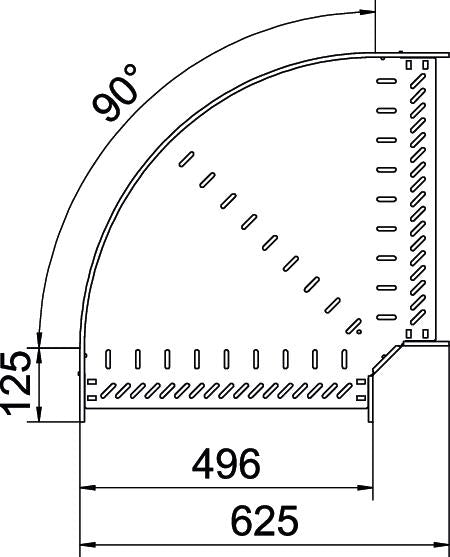 BETTERMANN Bogen_starr 90° ST horiz RB 90 650 A4 60x500mm int.Verb