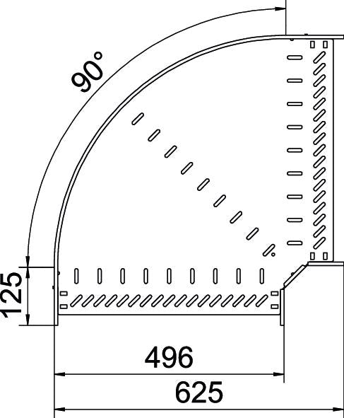 BETTERMANN Bogen_starr 90° ST horiz RB 90 850 FS 85x500mm int.Verb