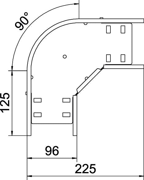 BETTERMANN Bogen_starr 90° ST horiz RB 90 810 FT 85x100mm int.Verb
