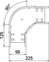 BETTERMANN Bogen_starr 90° ST horiz RB 90 810 FT 85x100mm int.Verb