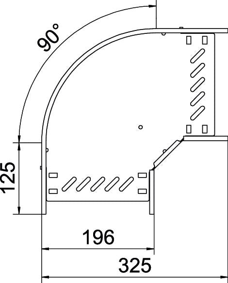 BETTERMANN Bogen_starr 90° ST horiz RB 90 820 FT 85x200mm int.Verb