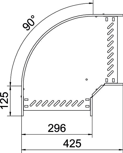BETTERMANN Bogen_starr 90° ST horiz RB 90 830 FT 85x300mm int.Verb