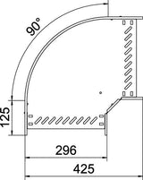 BETTERMANN Bogen_starr 90° ST horiz RB 90 130 FS 110x300mm int.Verb
