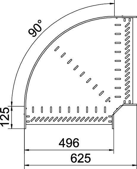 BETTERMANN Bogen_starr 90° ST horiz RB 90 150 FT 110x500mm int.Verb