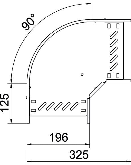 BETTERMANN Bogen_starr 90° ST horiz RB 90 120 A2 110x200mm int.Verb