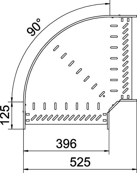 BETTERMANN Bogen_starr 90° ST horiz RB 90 140 A2 110x400mm int.Verb