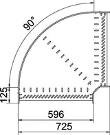 BETTERMANN Bogen_starr 90° ST horiz RB 90 160 A2 110x600mm int.Verb