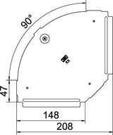 BETTERMANN Deckel Bogen vz Drehriegel RBD 90 150 FS 150x207mm Kabelrinne
