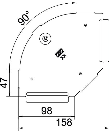 BETTERMANN Deckel Bogen Edst vz RBD 90 100 A4 Drehriegel 100x157mm