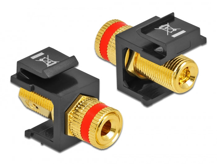 Delock Keystone Modul Polklemme > Gewindebuchse rot / schwarz