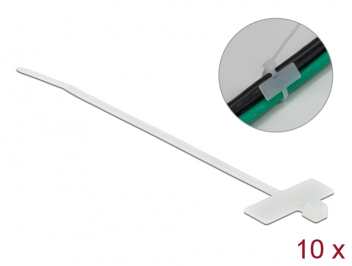 Delock Kabelbinder mit Beschriftungsfeld L 100 x B 2,5 mm weiß 10 Stück