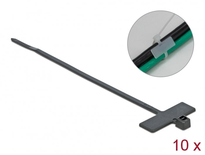 Delock Kabelbinder mit Beschriftungsfeld L 100 x B 2,5 mm schwarz 10 Stück