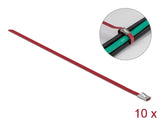 Delock Edelstahlkabelbinder L 200 x B 4,6 mm rot 10 Stück