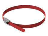 Delock Edelstahlkabelbinder L 200 x B 4,6 mm rot 10 Stück