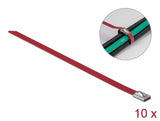 Delock Edelstahlkabelbinder L 400 x B 7,9 mm rot 10 Stück